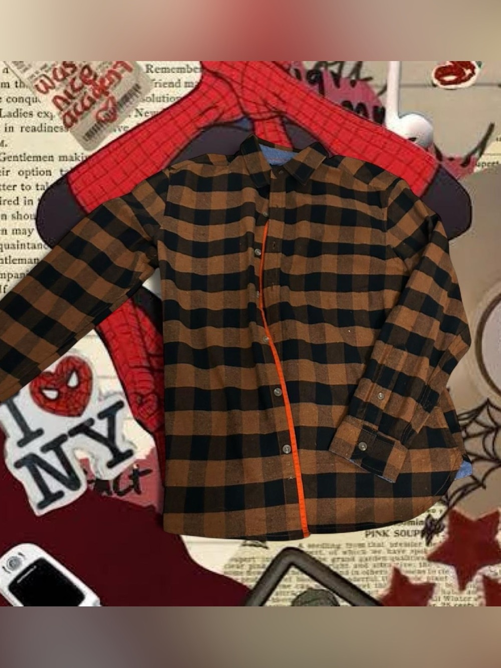 Black and Brown Buffalo Plaid Button-Up Shirt